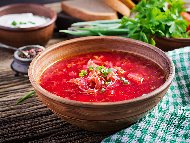 Рецепта Супа борш с червено цвекло, зеле, моркови и картофи